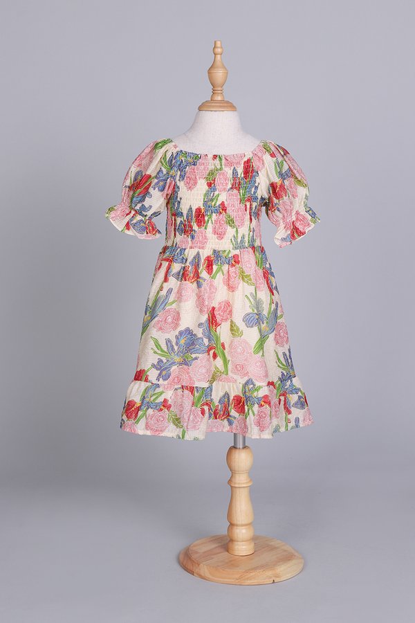 Hazel Girl Dress In Pink Florals