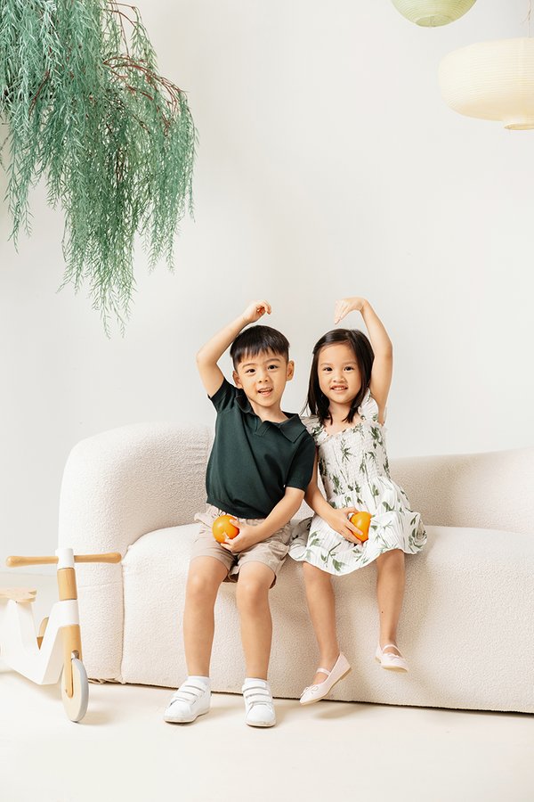 Jude Boy Knit Polo In Forest Green