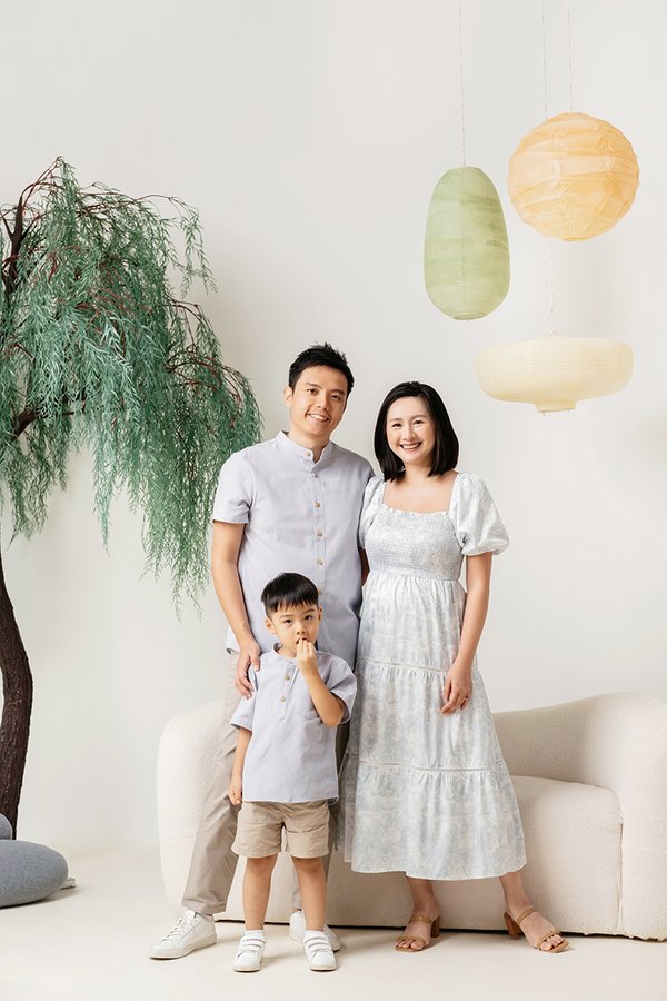 Reine Dress In Muted Sky Porcelain
