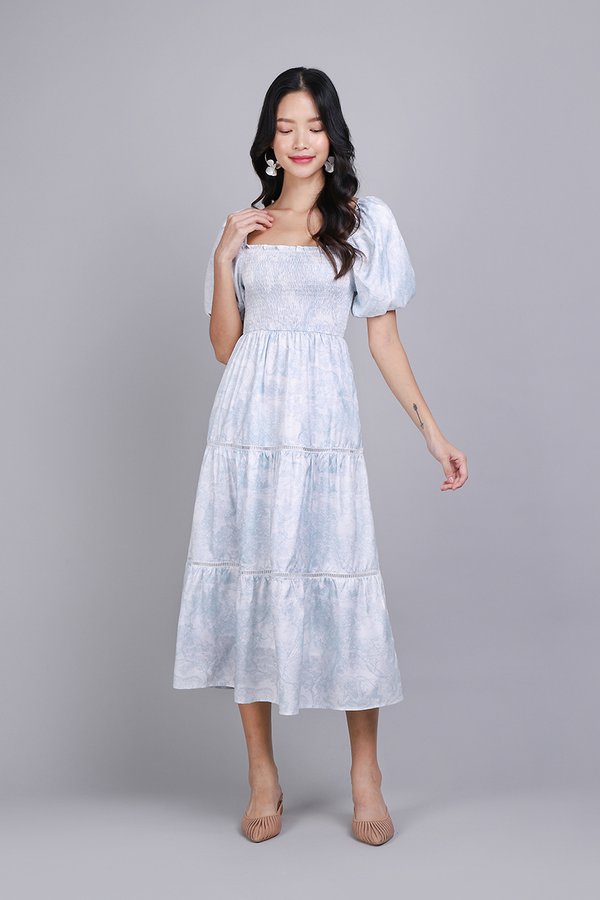 Reine Dress In Muted Sky Porcelain