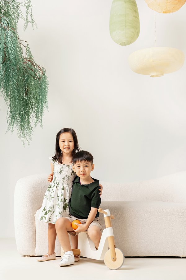 Skylar Girl Dress In Bamboo Prints