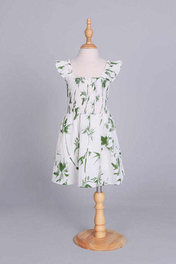 Skylar Girl Dress In Bamboo Prints