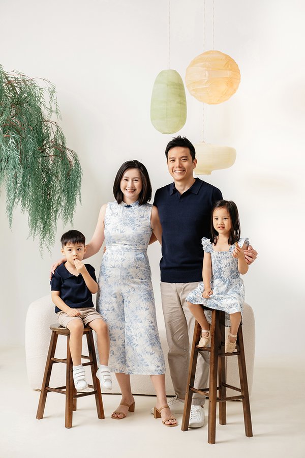 Spring Melody Cheongsam Romper In Light Porcelain