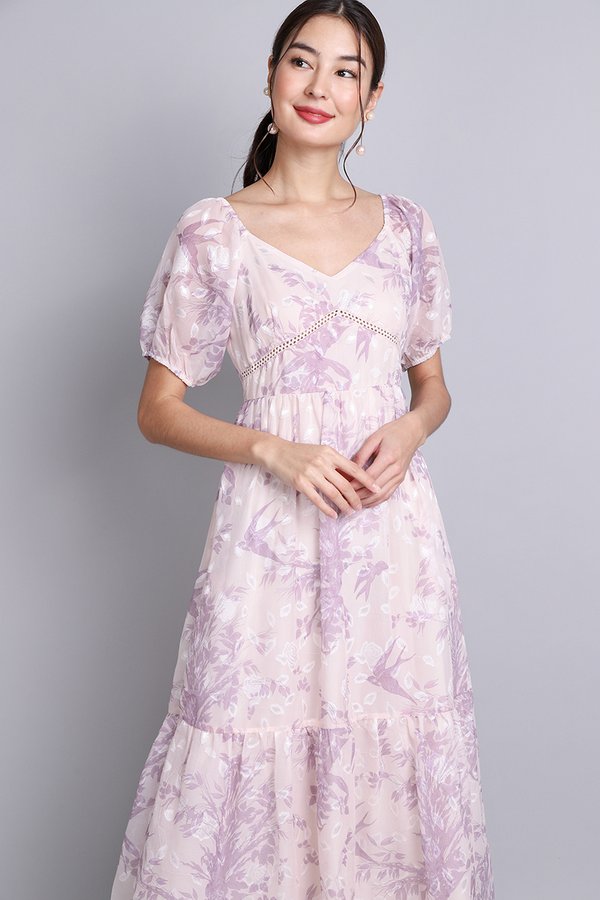 Violette Dress In Lavender Prints