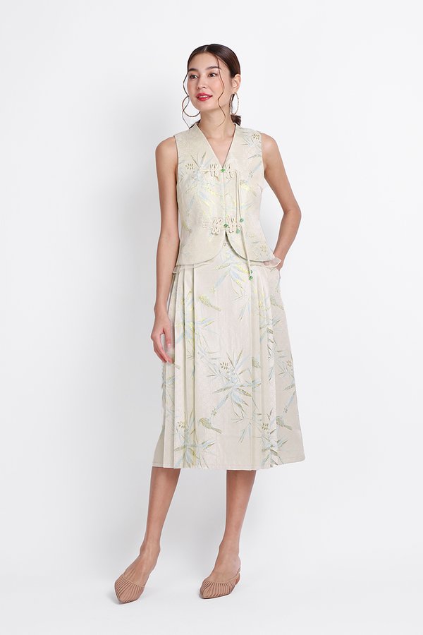 Chinoiserie Knots Top In Champagne Prints