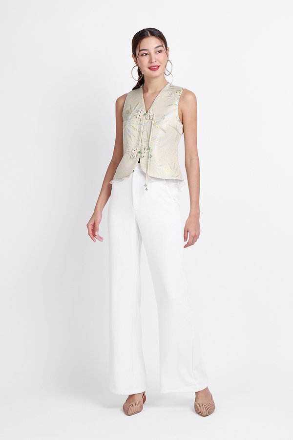 Chinoiserie Knots Top In Champagne Prints