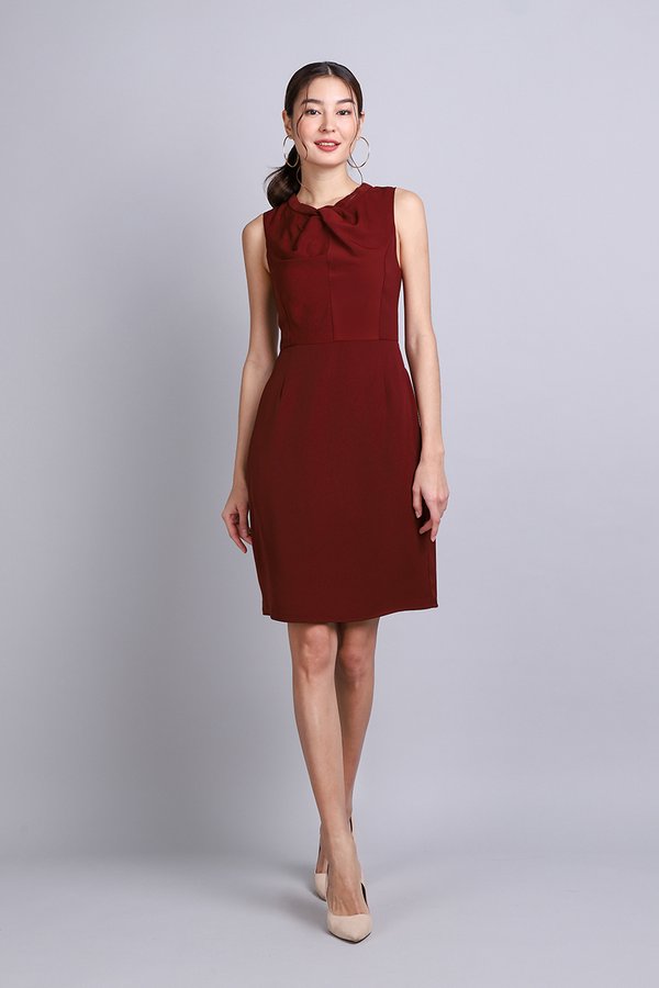 Jovanna Dress In Wine Red