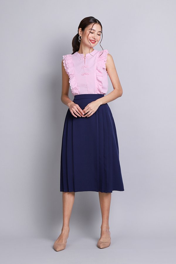Potpourri Cheongsam Top In Lavender Pink