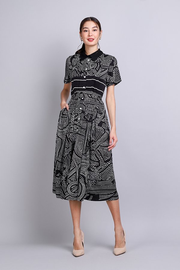 Mont Blanc Dress In Black Prints