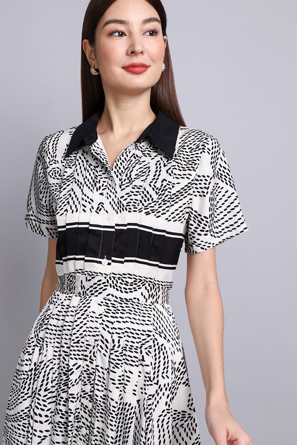 Mont Blanc Dress In White Prints