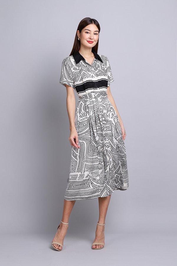 Mont Blanc Dress In White Prints