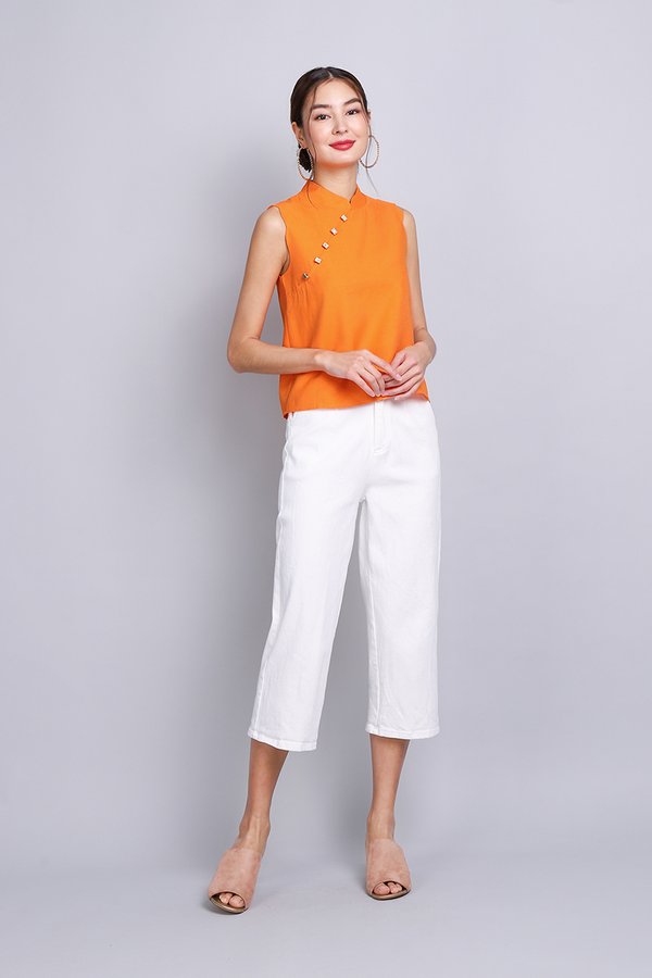 Winning Streak Cheongsam Top In Tangerine