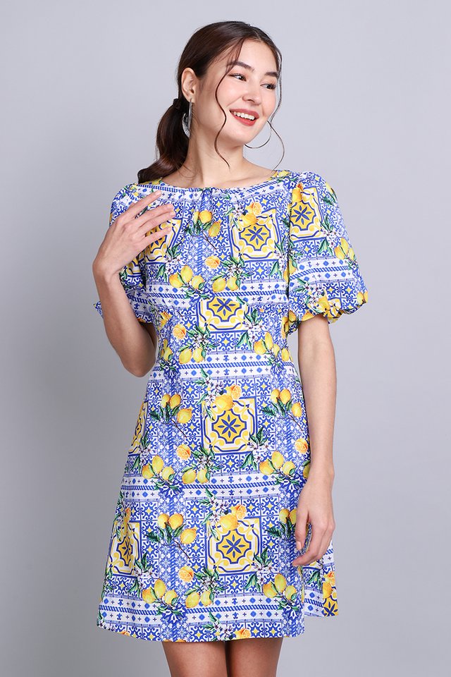 Fiorella Dress In Lemon Prints