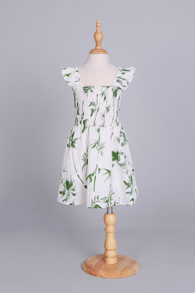 Skylar Girl Dress In Bamboo Prints