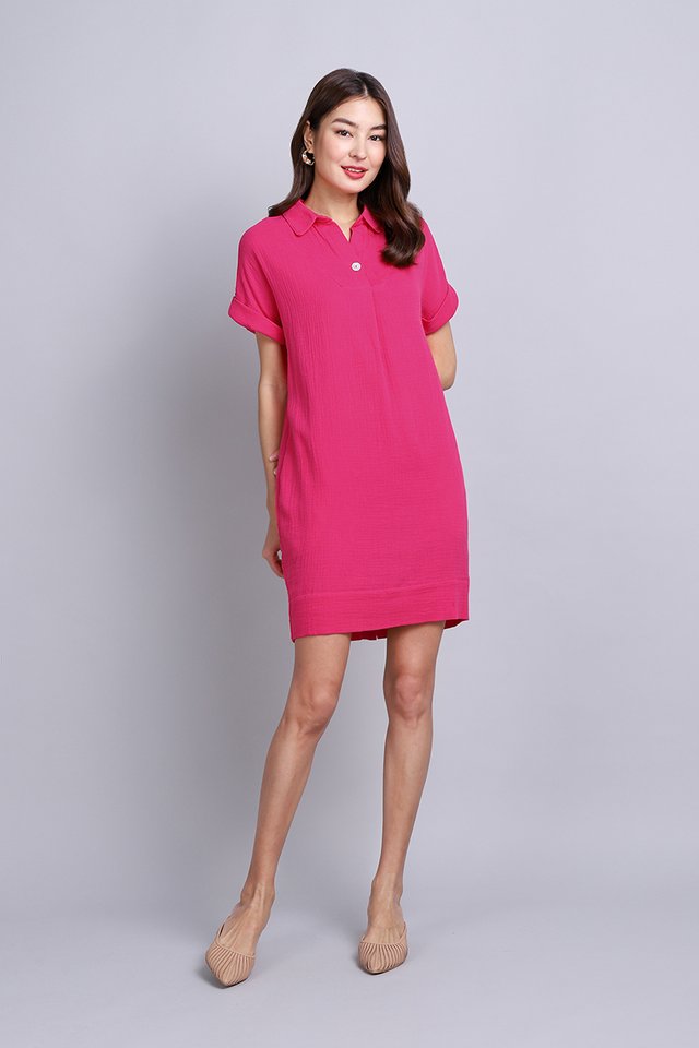 Angelina Dress In Hot Pink