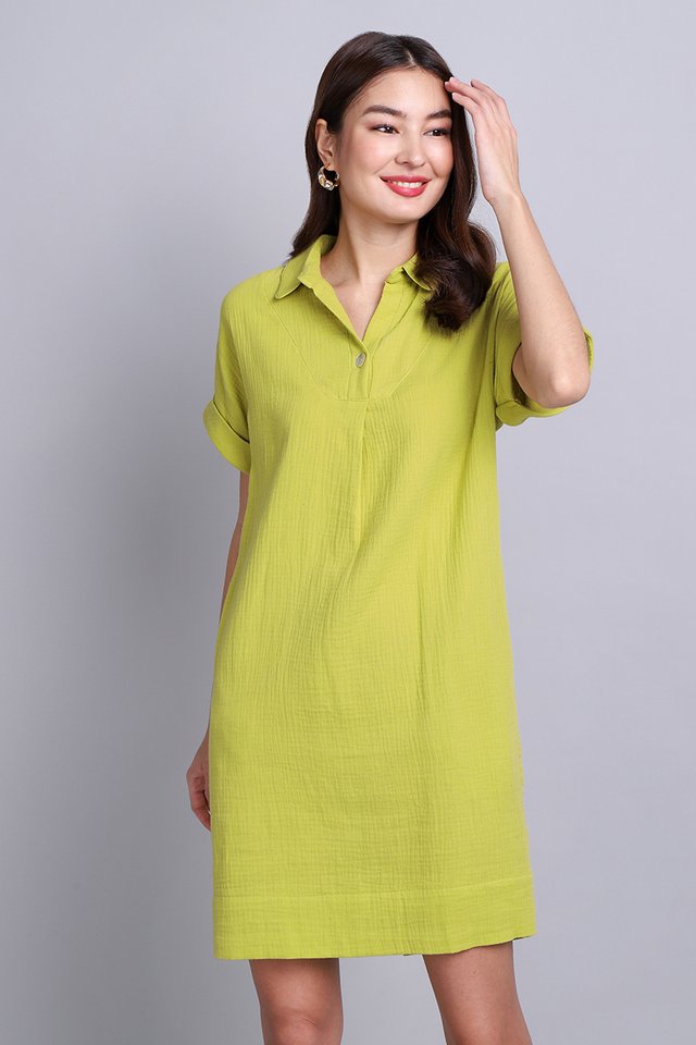 Angelina Dress In Lime