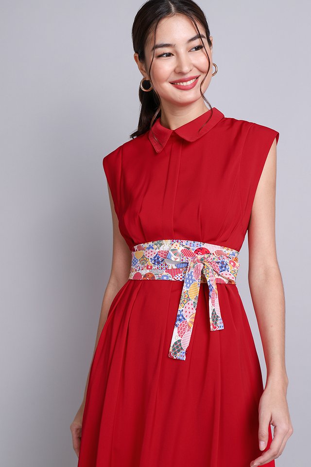 Tracey Dress In Festive Red