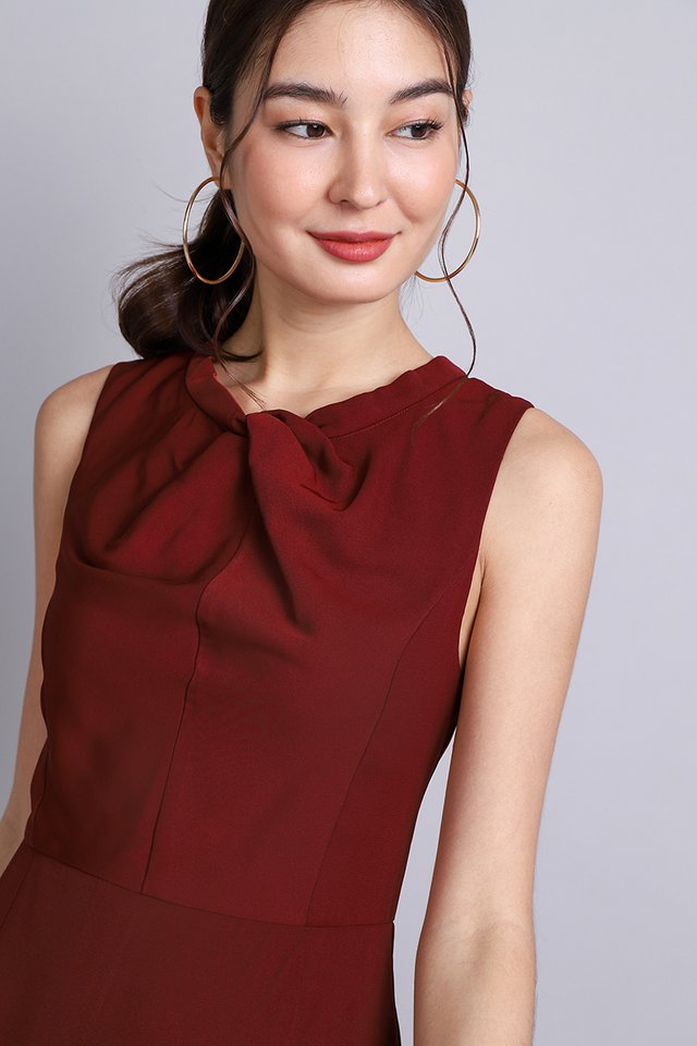 Jovanna Dress In Wine Red