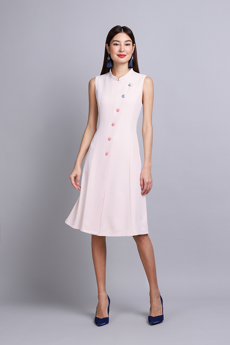 Treasured Gems Cheongsam Dress In Blush Pink LilyPirates