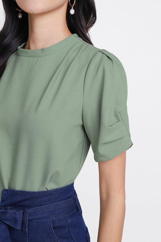 Clare Top In Sage Green
