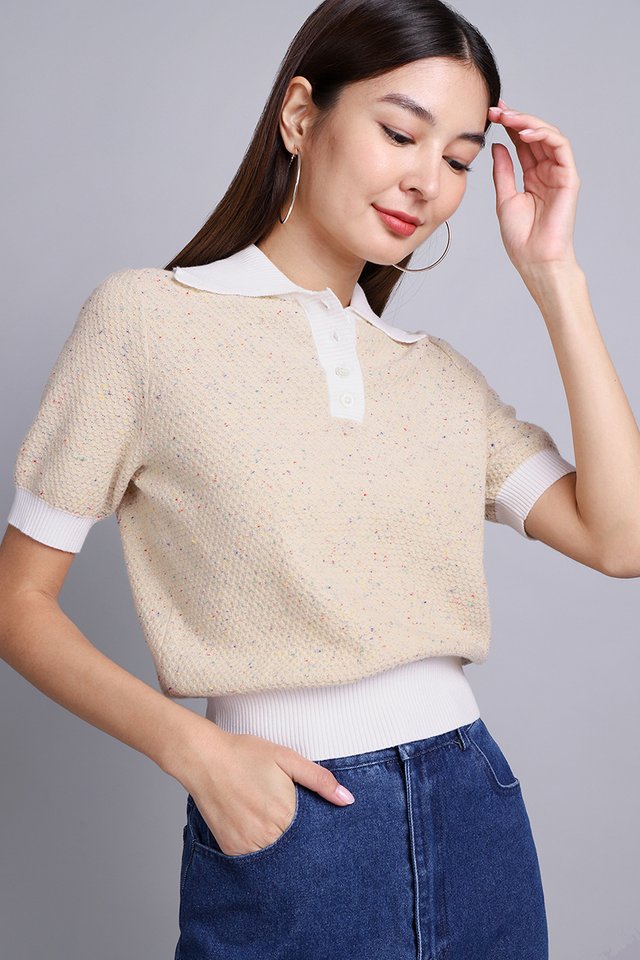 Mimosa Top In Speckled Oat