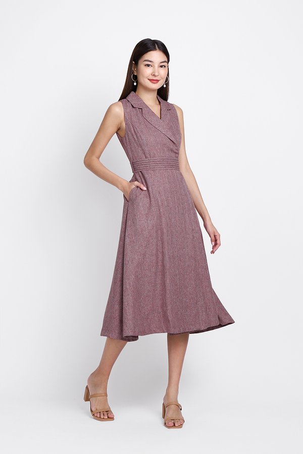 Yuma Dress In Heathered Rust