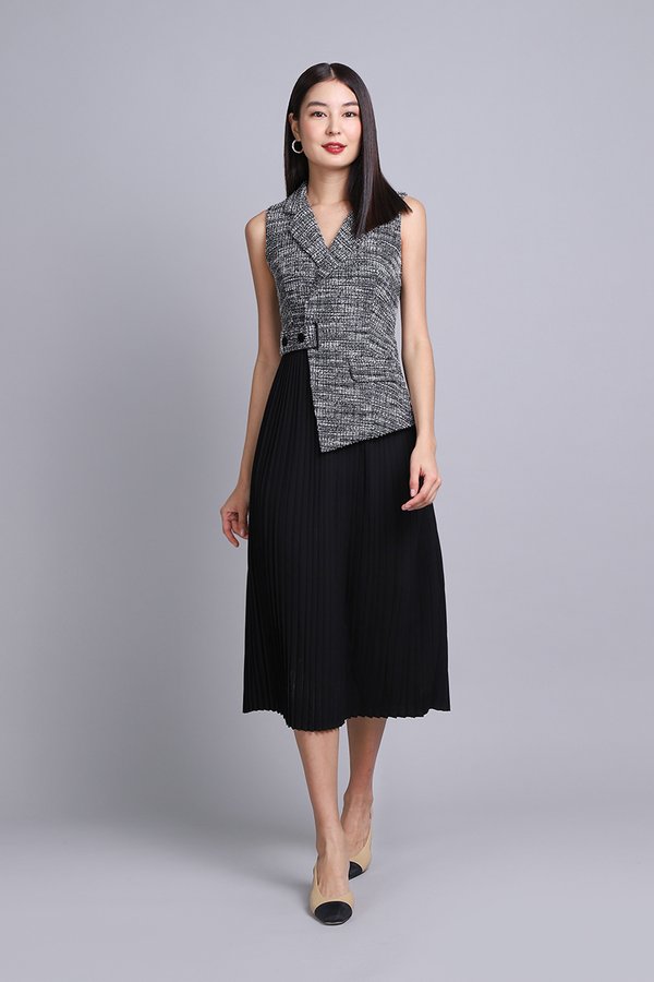 Capella Dress In Black Tweed