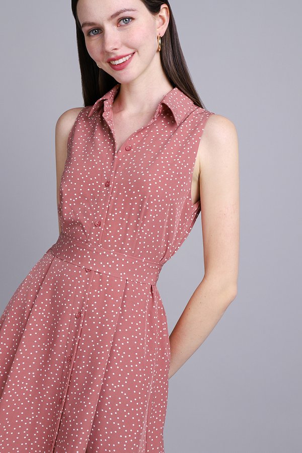 Ferris Dress In Pink Dots