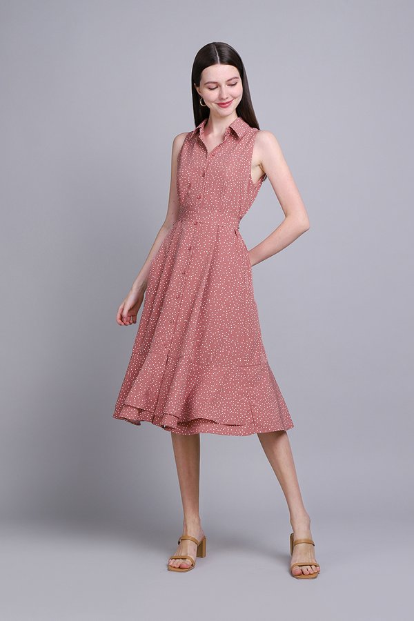 Ferris Dress In Pink Dots