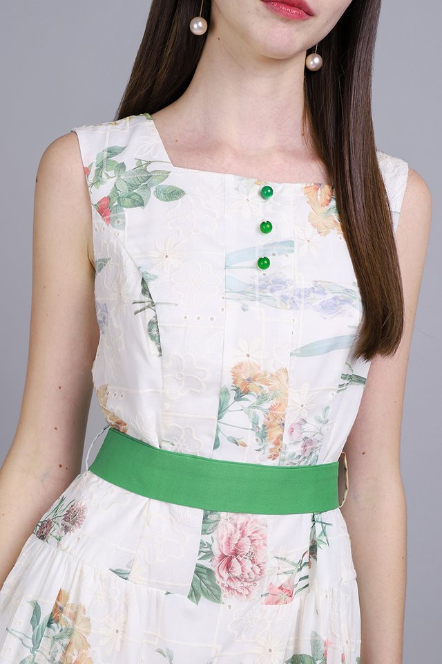 Eudoria Dress In Green Florals