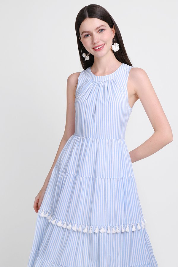 Bebe Dress In Sky Stripes
