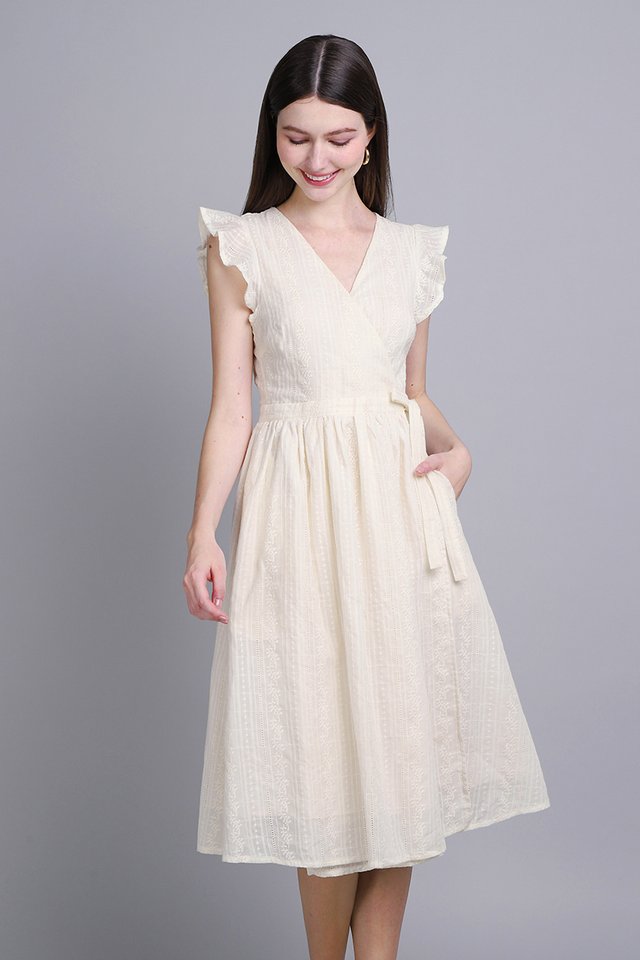 Verna Dress In Ivory Cream