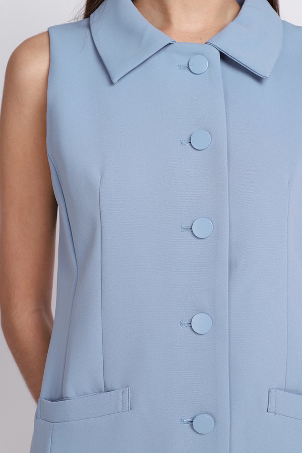 Laina Dress In Muted Blue