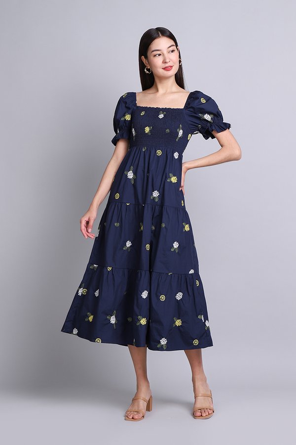 Marlene Dress In Blue Florals