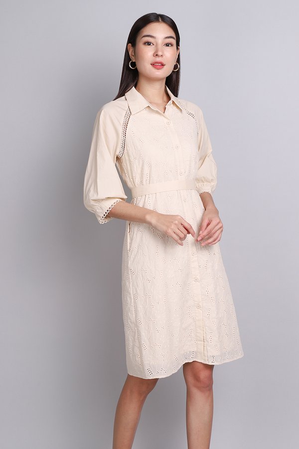 Jocelyn Dress In Blush Cream