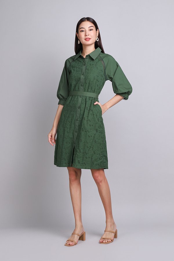 Jocelyn Dress In Olive Green