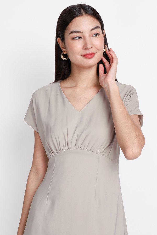 Yana Dress In Taupe Grey