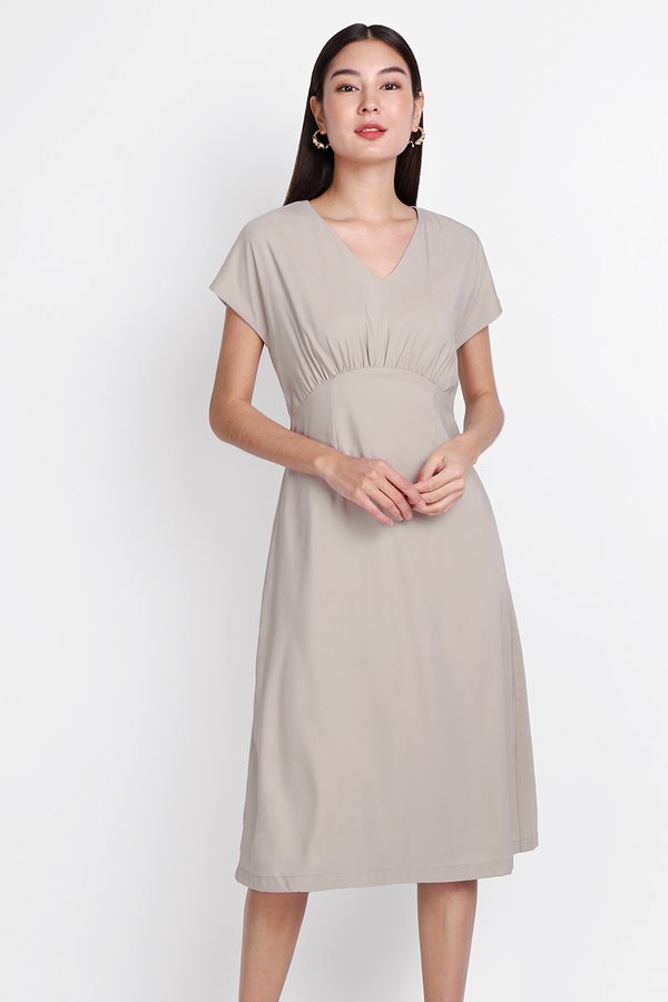 Yana Dress In Taupe Grey