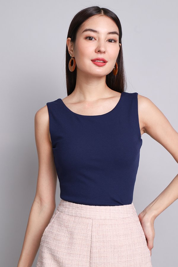 Retta Top In Navy Blue