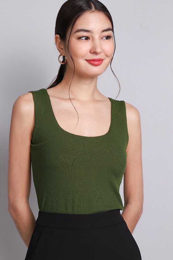 Retta Top In Olive Green