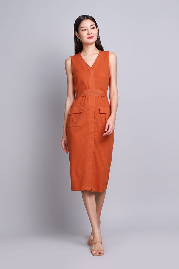 Edwina Dress In Tomato