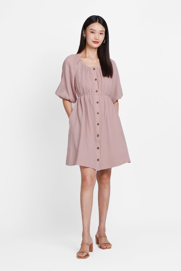 Gladys Dress In Blush Pink