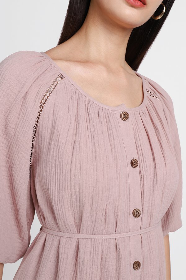 Gladys Dress In Blush Pink