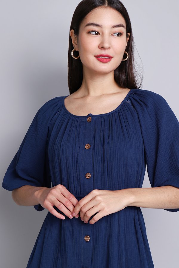 Gladys Dress In Navy Blue