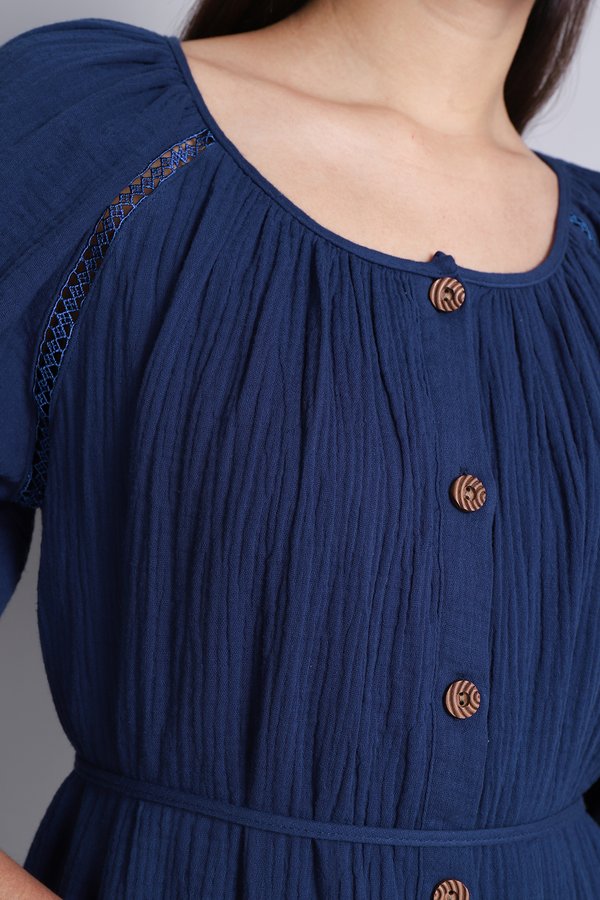 Gladys Dress In Navy Blue