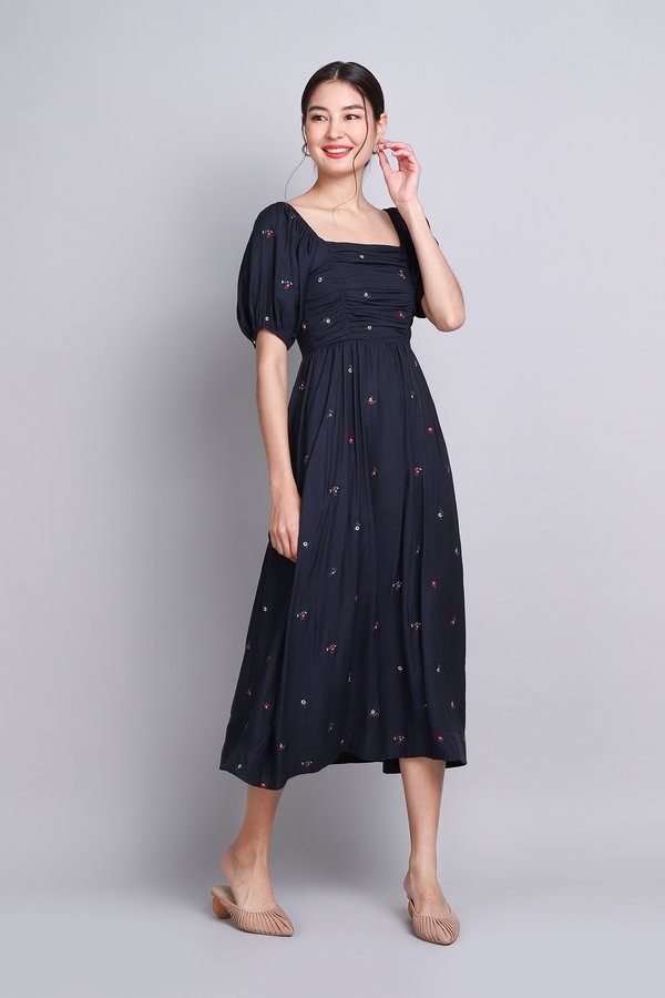 Rivera Dress In Blue Florals