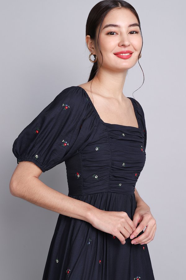 Rivera Dress In Blue Florals