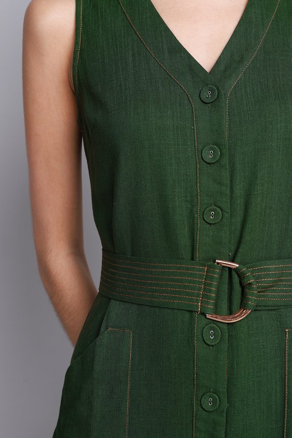 Dawson Dress In Olive Green