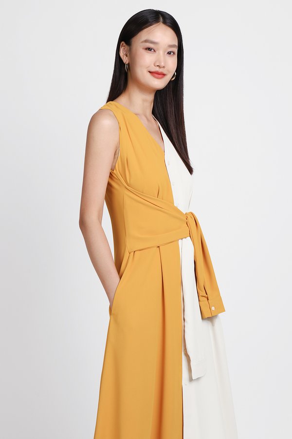 Brooks Dress In Cream Honey