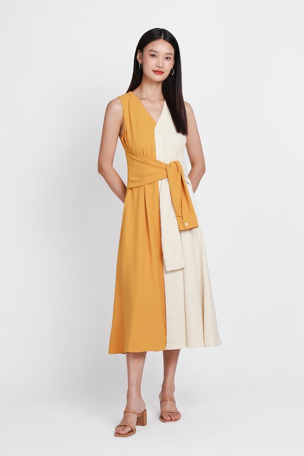 Brooks Dress In Cream Honey
